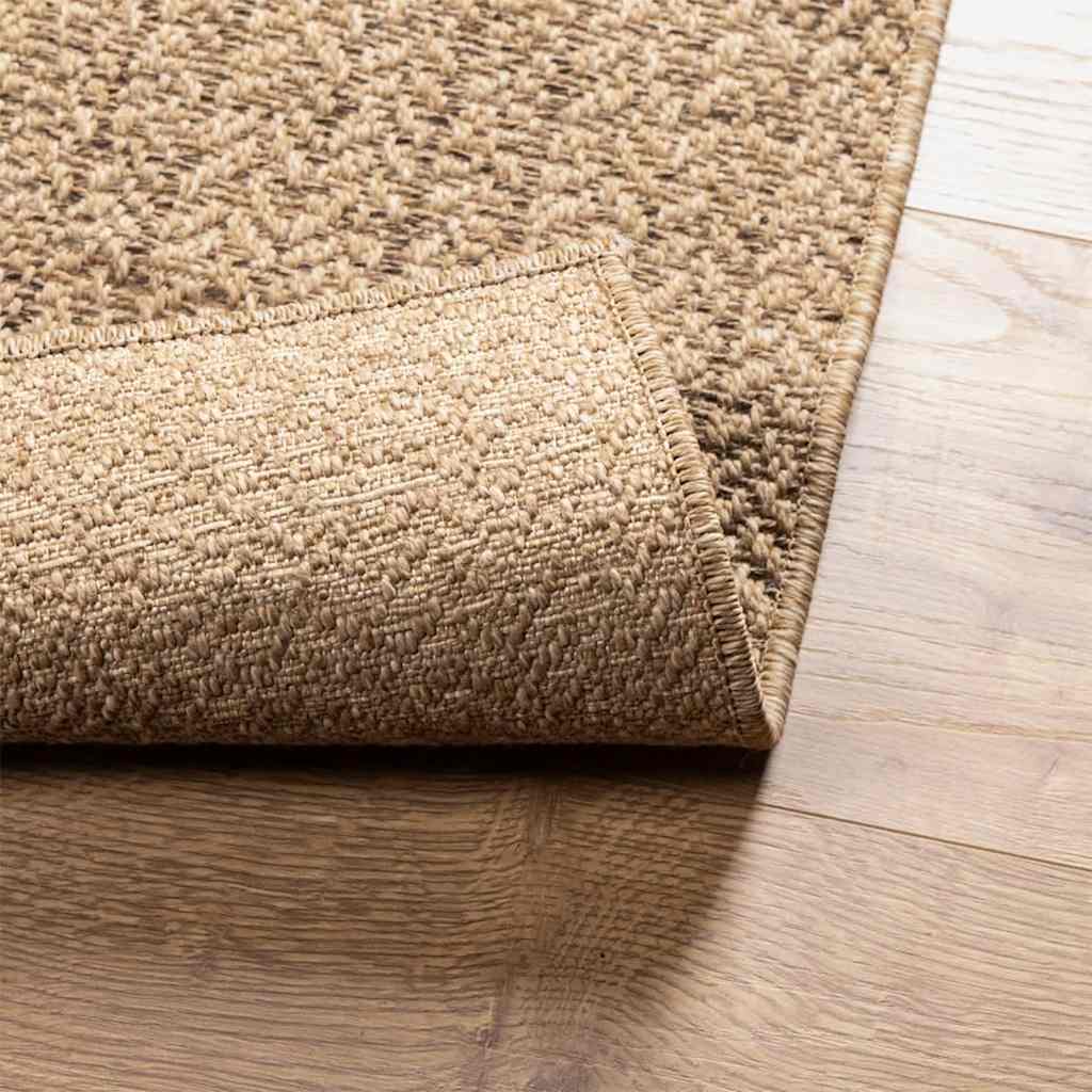 Rug ZIZUR Beige 80x150 cm Jute Look Indoor and Outdoor