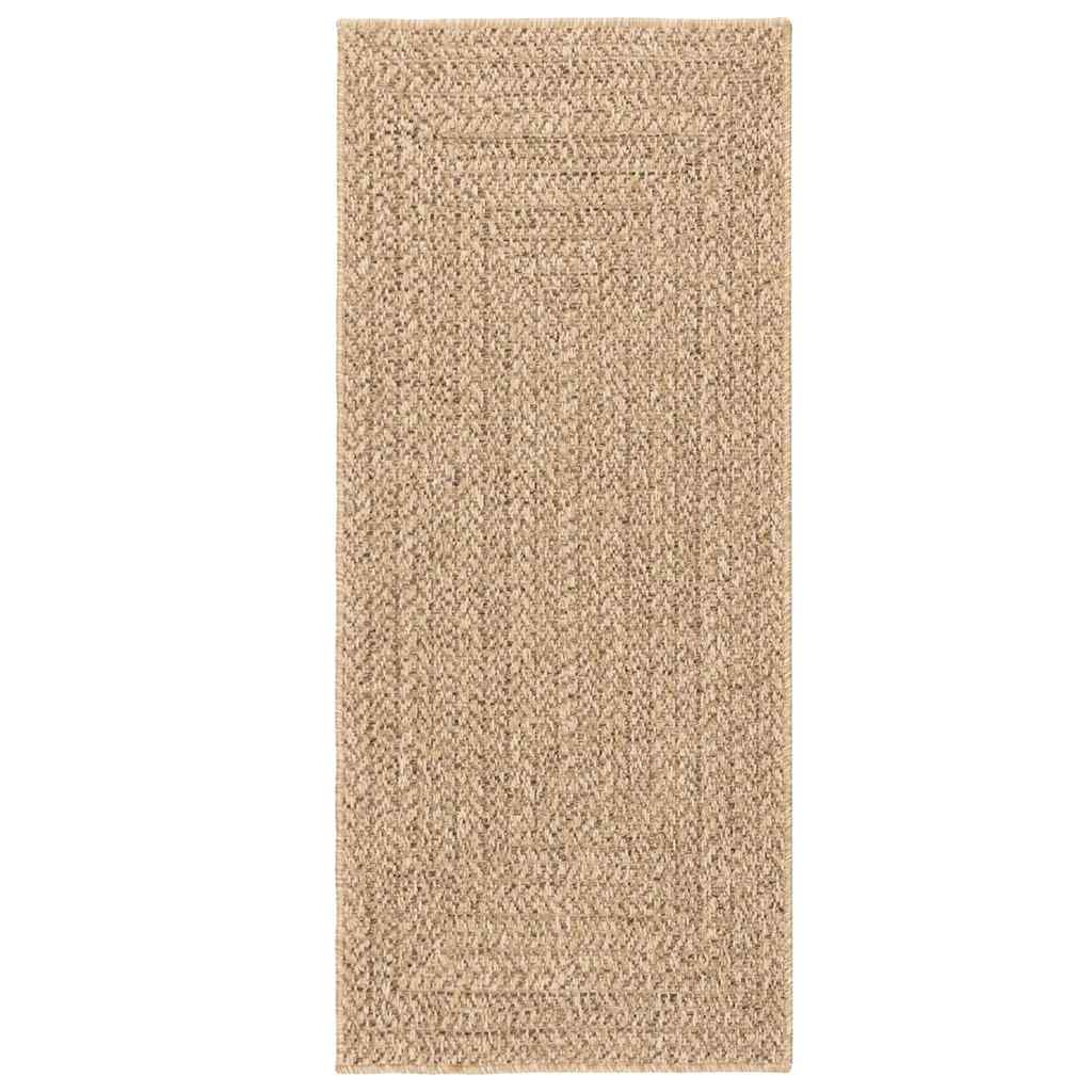 Rug ZIZUR Beige 80x200 cm Jute Look Indoor and Outdoor