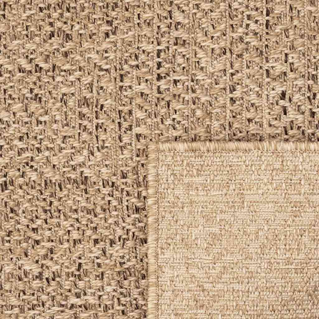 Rug ZIZUR Beige 80x200 cm Jute Look Indoor and Outdoor