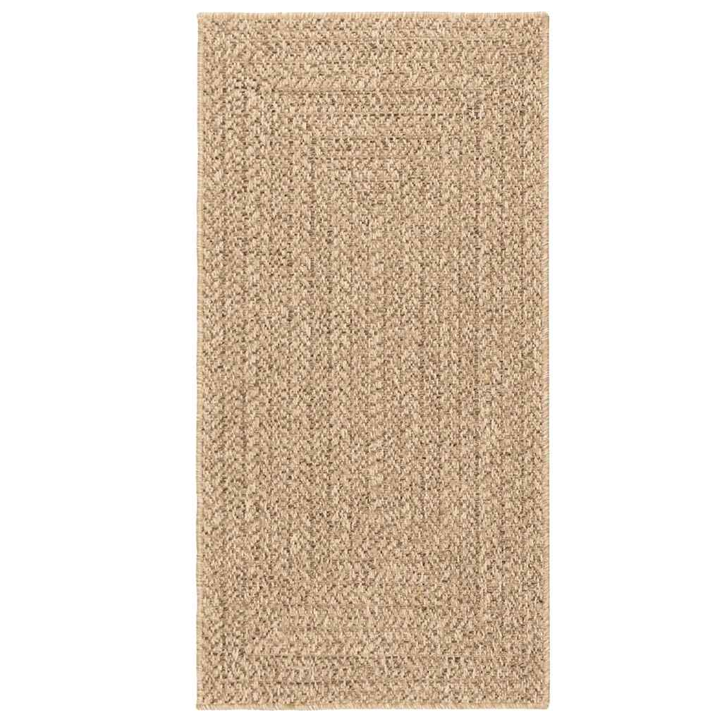 Rug ZIZUR Beige 80x250 cm Jute Look Indoor and Outdoor