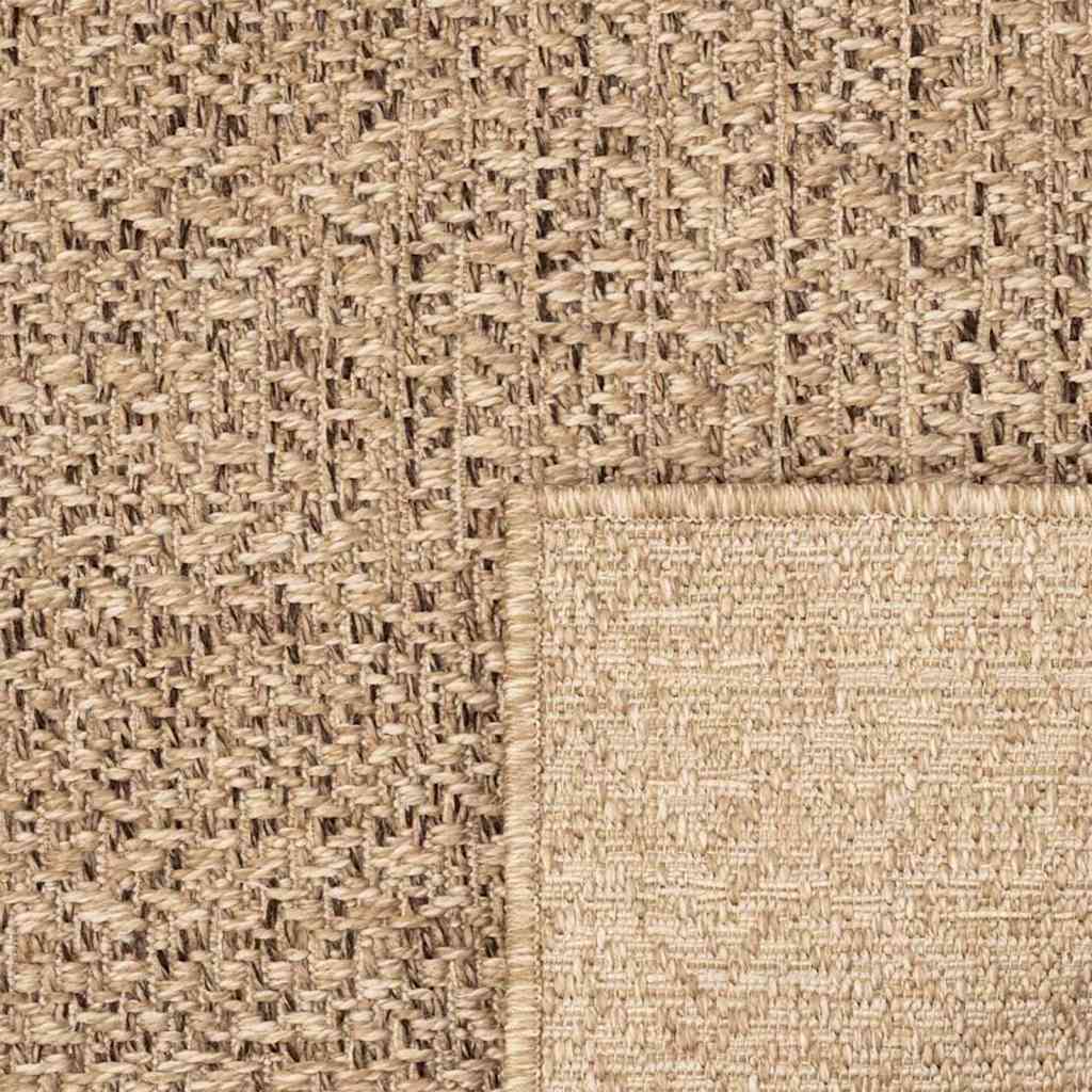 Rug ZIZUR Beige 80x250 cm Jute Look Indoor and Outdoor