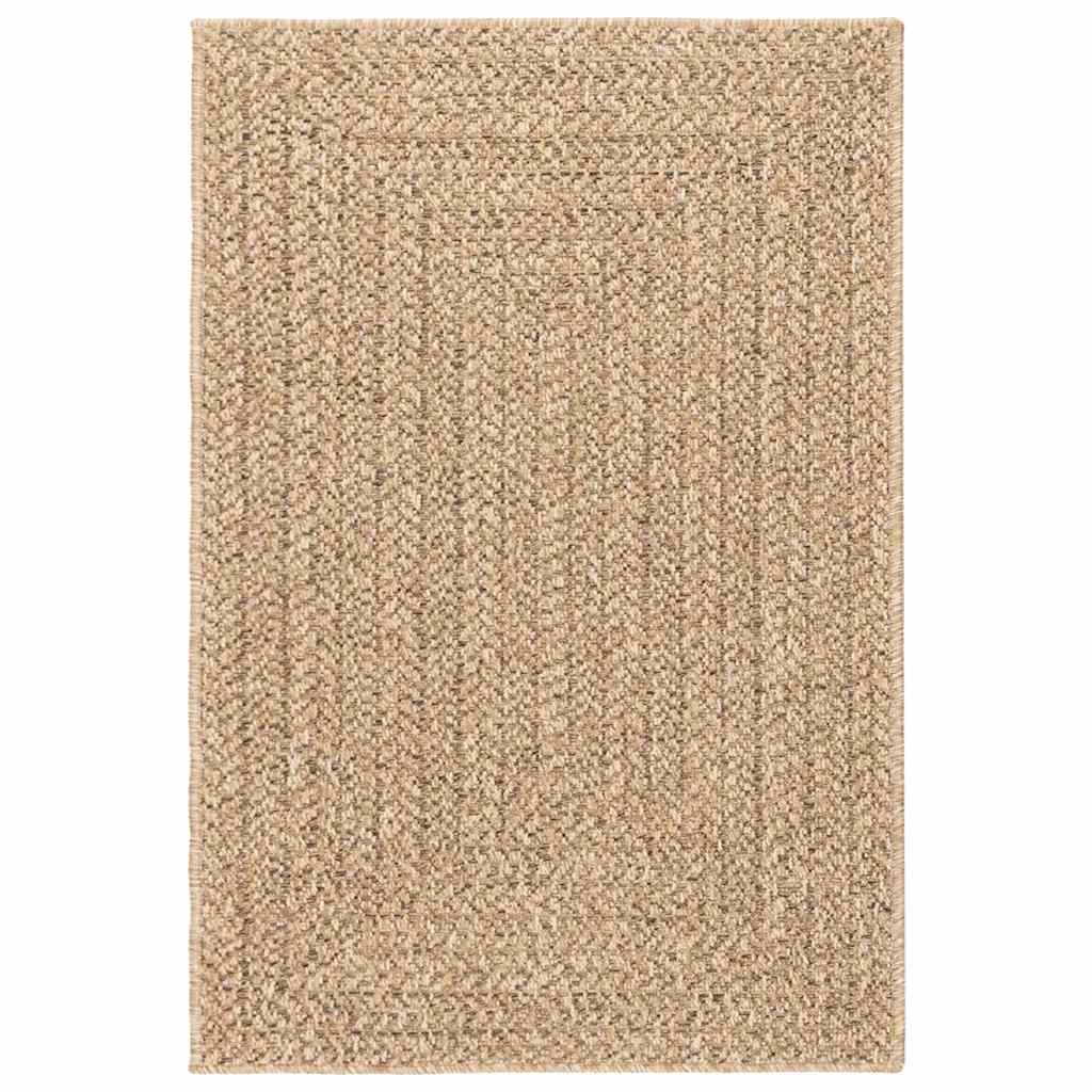 Rug ZIZUR Beige 100x200 cm Jute Look Indoor and Outdoor