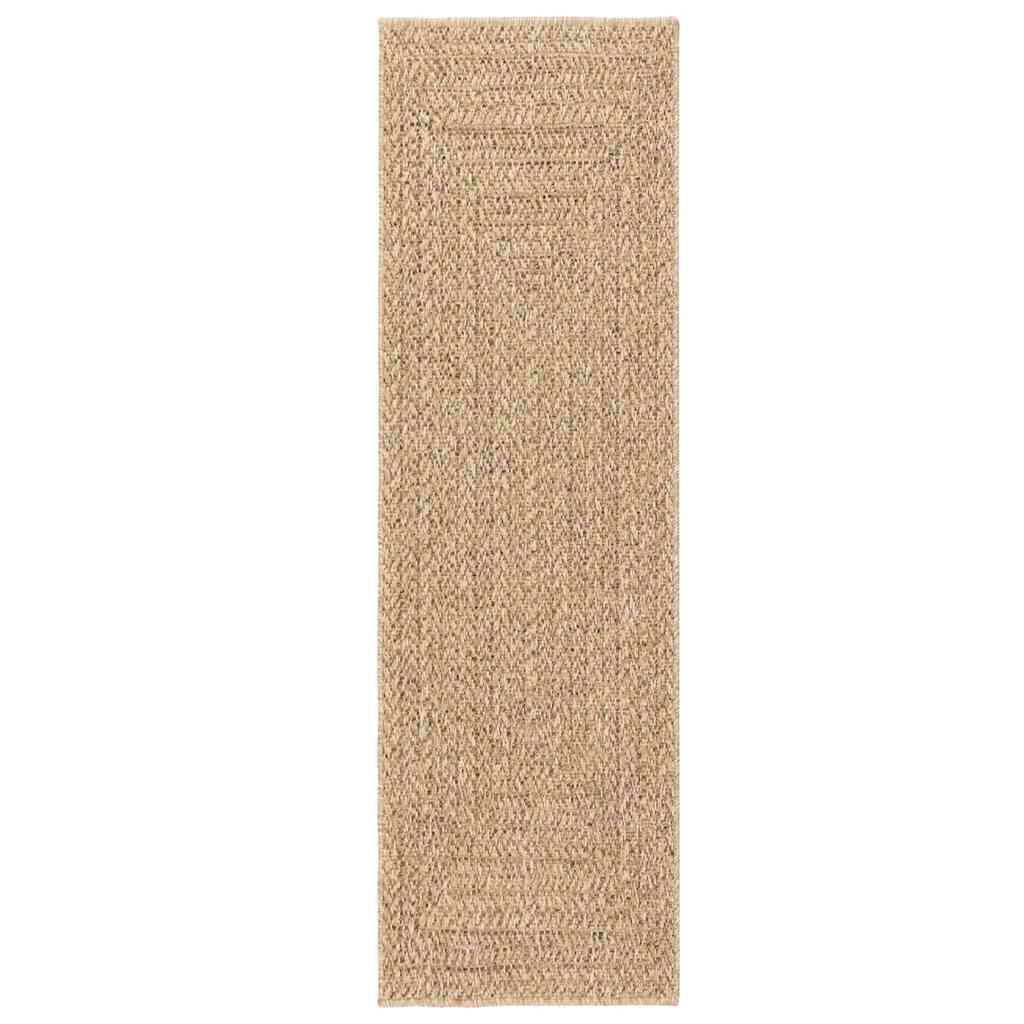 Rug ZIZUR Beige 200x200 cm Jute Look Indoor and Outdoor