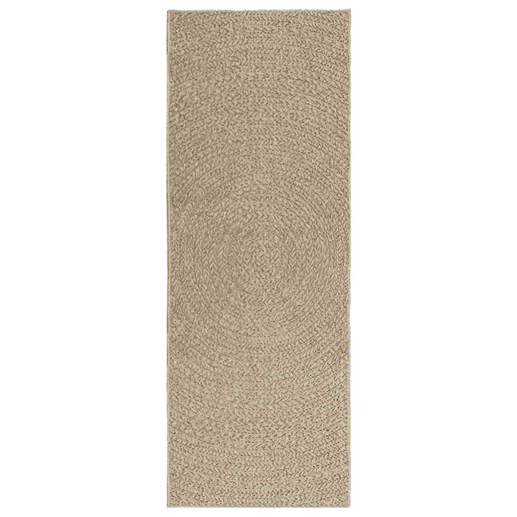 Rug ZIZUR Beige 80x200 cm Jute Look Indoor and Outdoor
