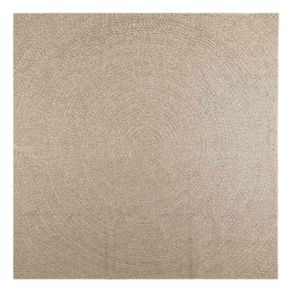Rug ZIZUR Beige 240x240 cm Jute Look Indoor and Outdoor