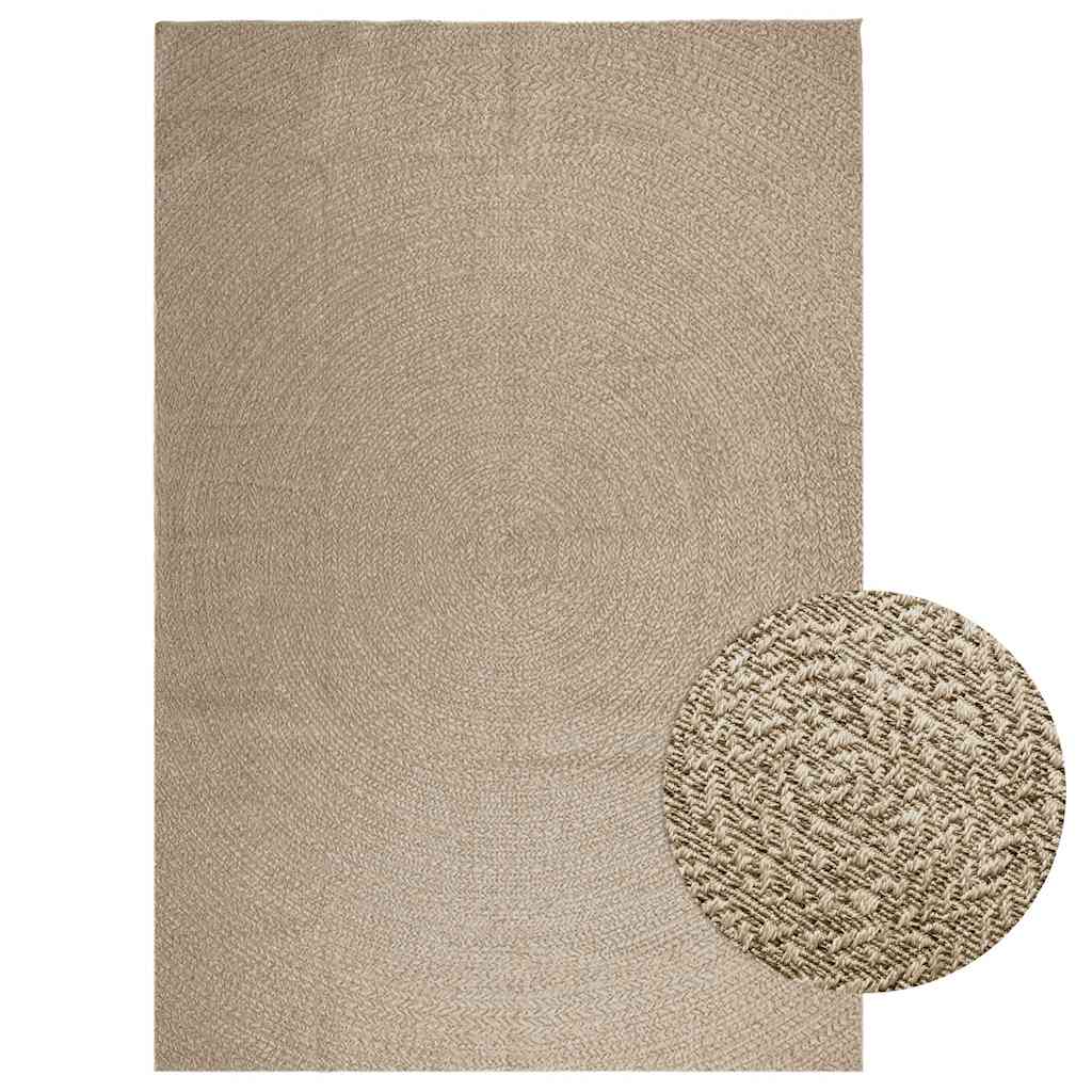 Rug ZIZUR Beige 240x340 cm Jute Look Indoor and Outdoor