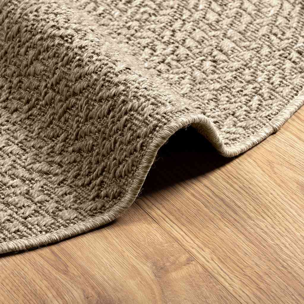 Rug ZIZUR Beige Ø 120 cm Jute Look Indoor and Outdoor