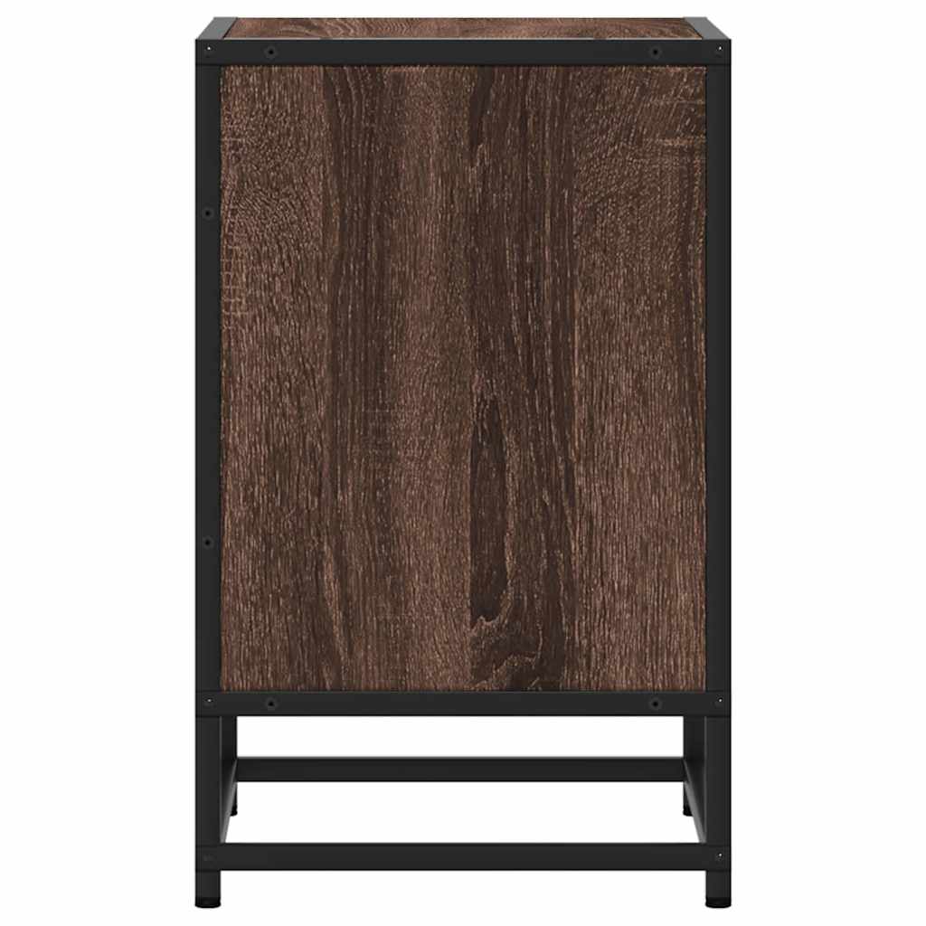 Bedside Cabinets 2 pcs Brown Oak 40x31x50 cm Engineered Wood and Metal
