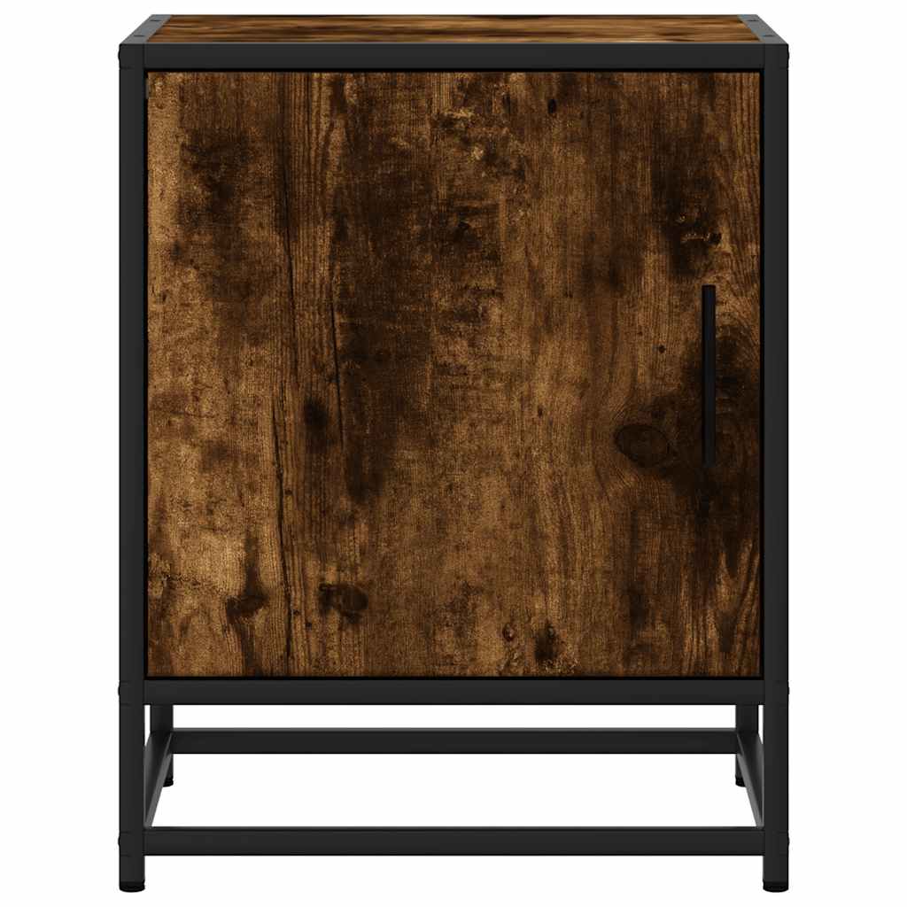 Bedside Cabinets 2 pcs Smoked Oak 40x31x50 cm Engineered Wood and Metal
