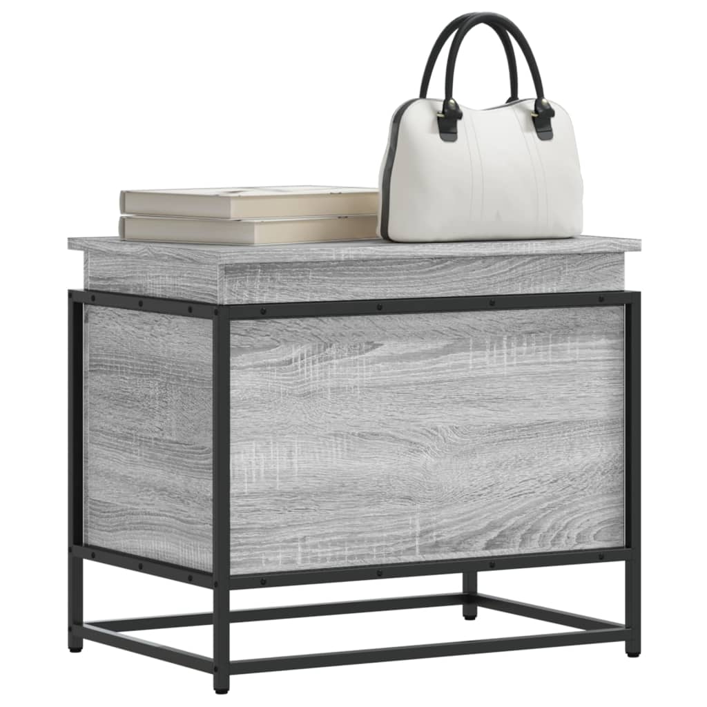 Storage Box with Lid Grey Sonoma 60x40x51.5 cm Engineered Wood
