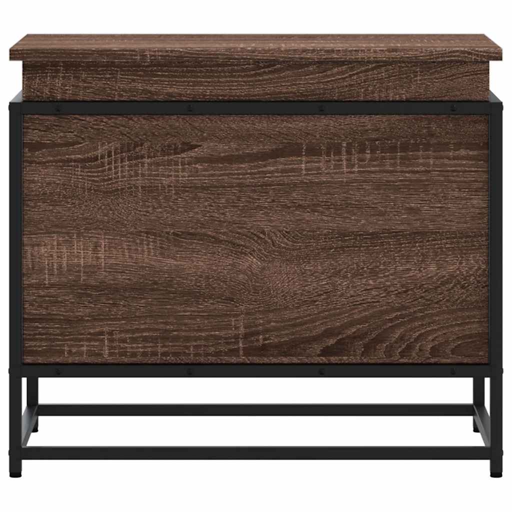 Storage Box with Lid Brown Oak 60x40x51.5 cm Engineered Wood