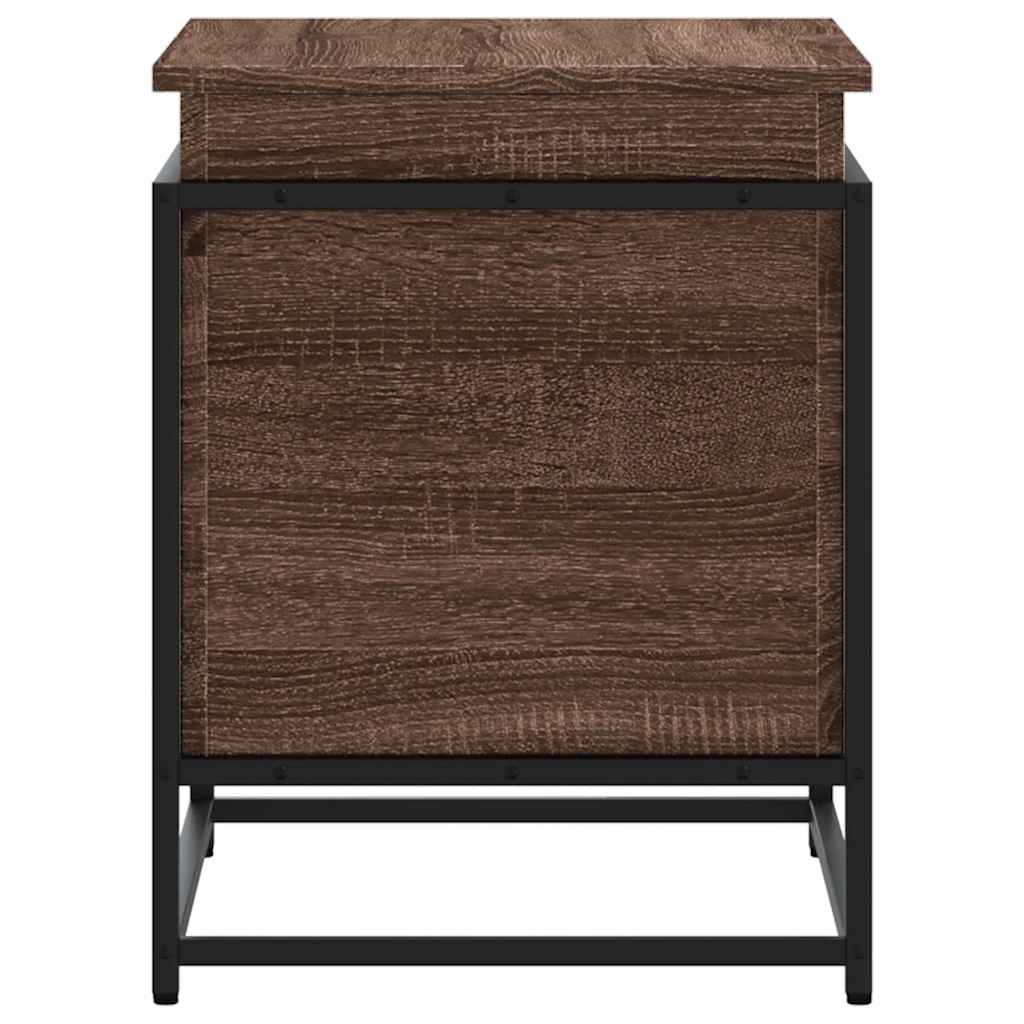 Storage Box with Lid Brown Oak 60x40x51.5 cm Engineered Wood