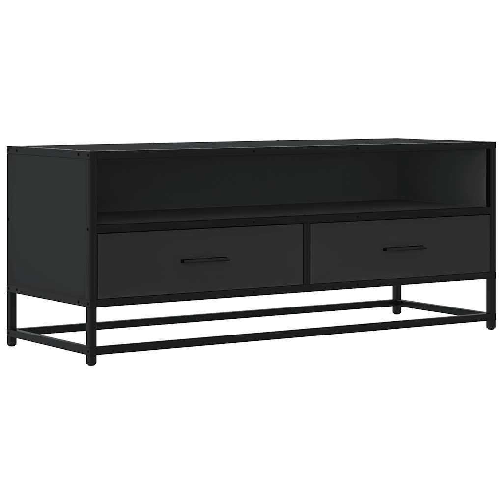 TV Cabinet Black 100x34.5x40 cm Engineered Wood and Metal