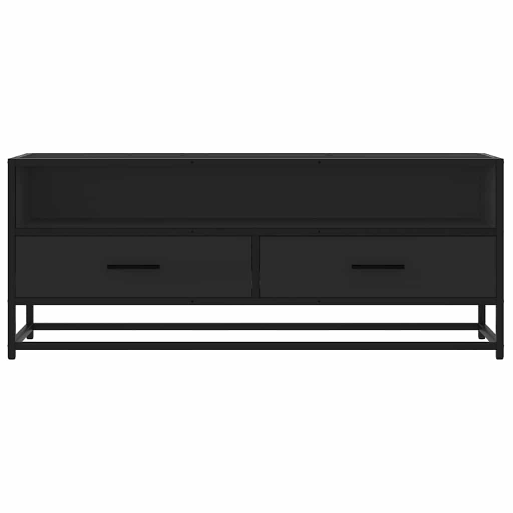 TV Cabinet Black 100x34.5x40 cm Engineered Wood and Metal