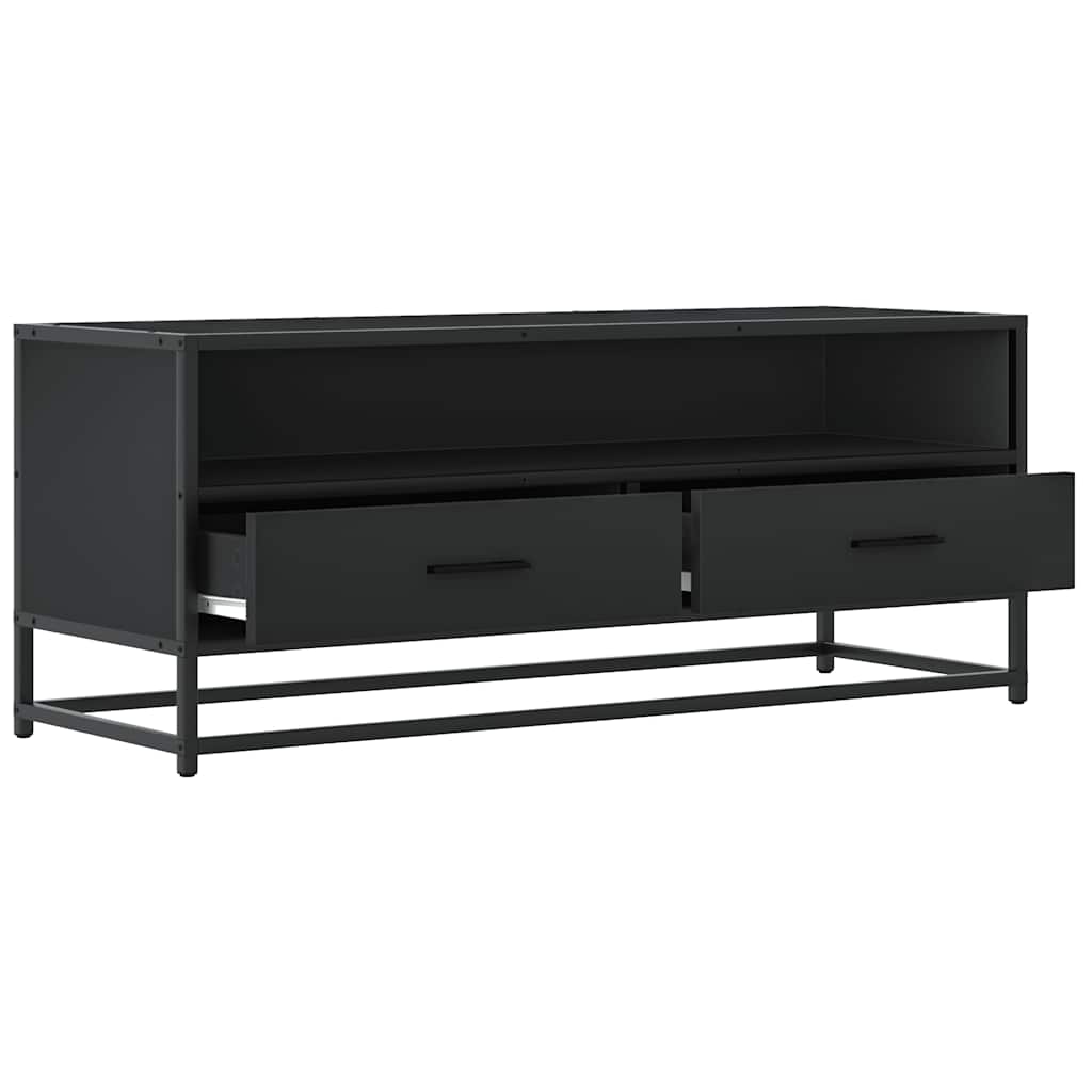 TV Cabinet Black 100x34.5x40 cm Engineered Wood and Metal