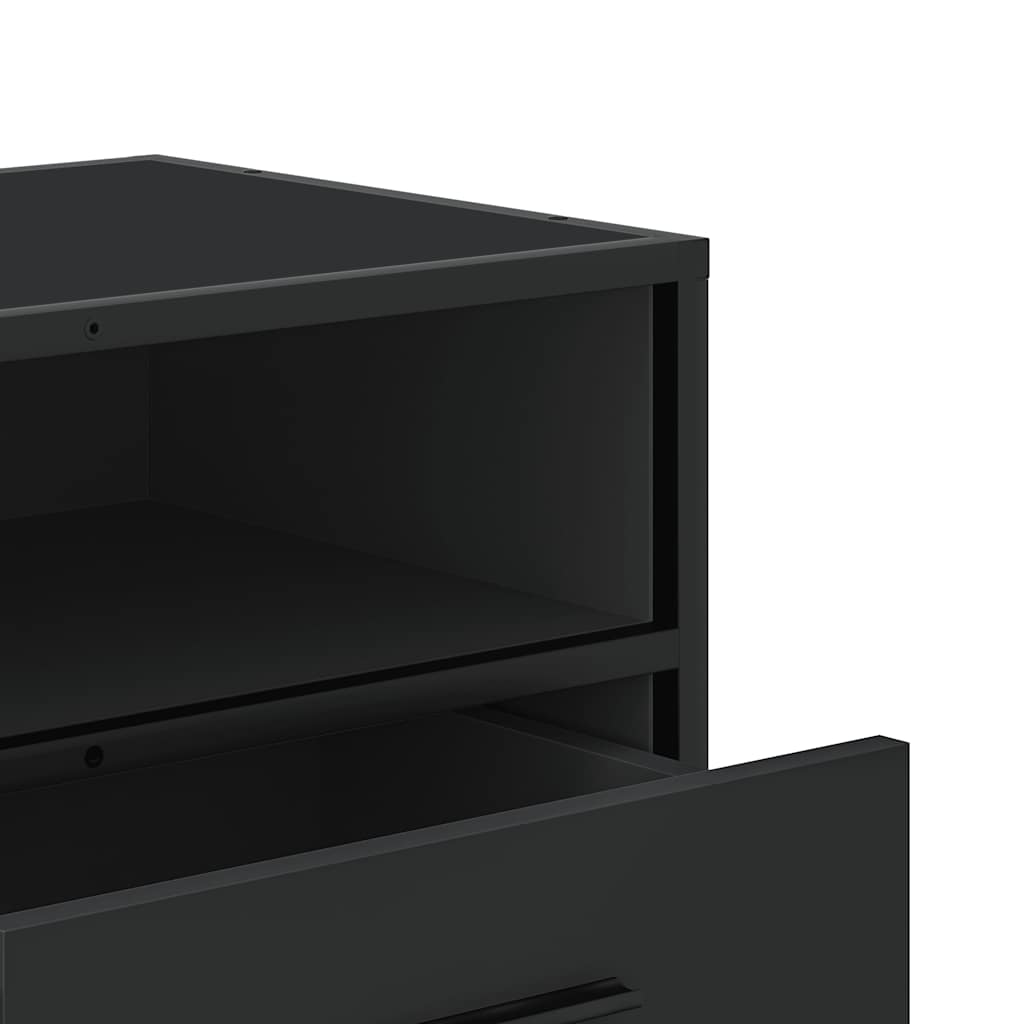 TV Cabinet Black 100x34.5x40 cm Engineered Wood and Metal