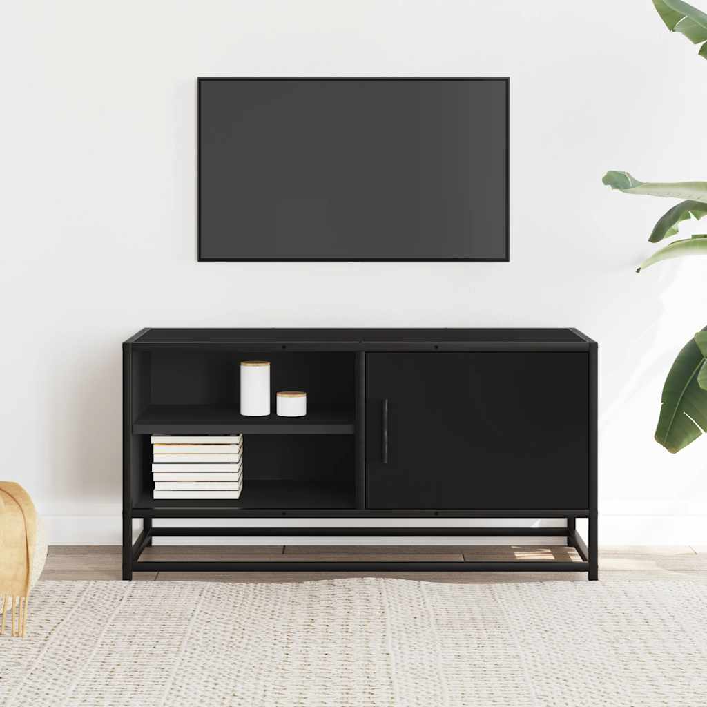 TV Cabinet Black 80x34.5x40 cm Engineered Wood and Metal