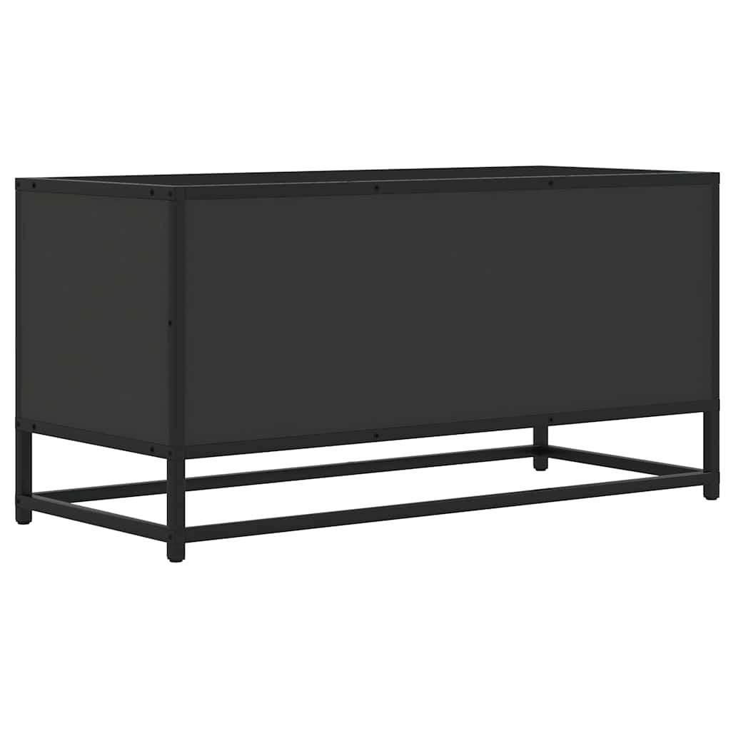 TV Cabinet Black 80x34.5x40 cm Engineered Wood and Metal