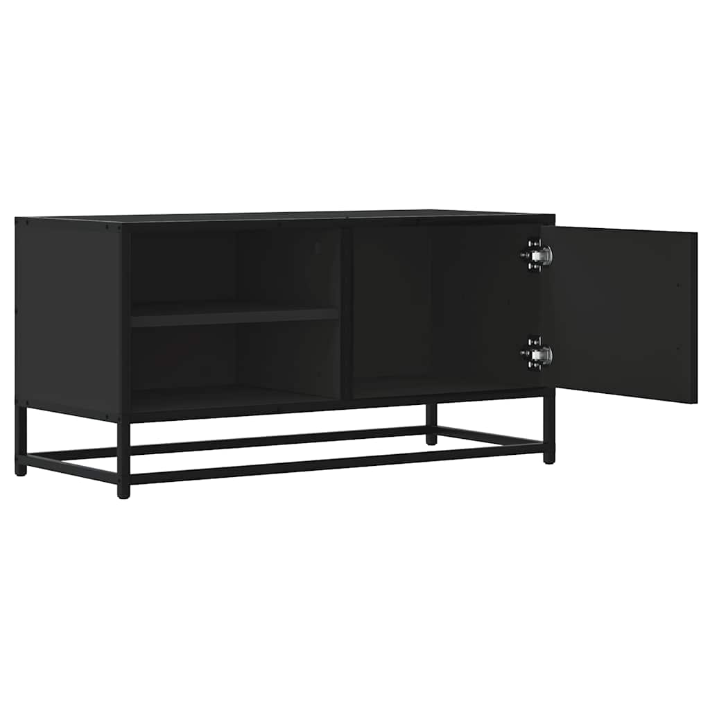 TV Cabinet Black 80x34.5x40 cm Engineered Wood and Metal