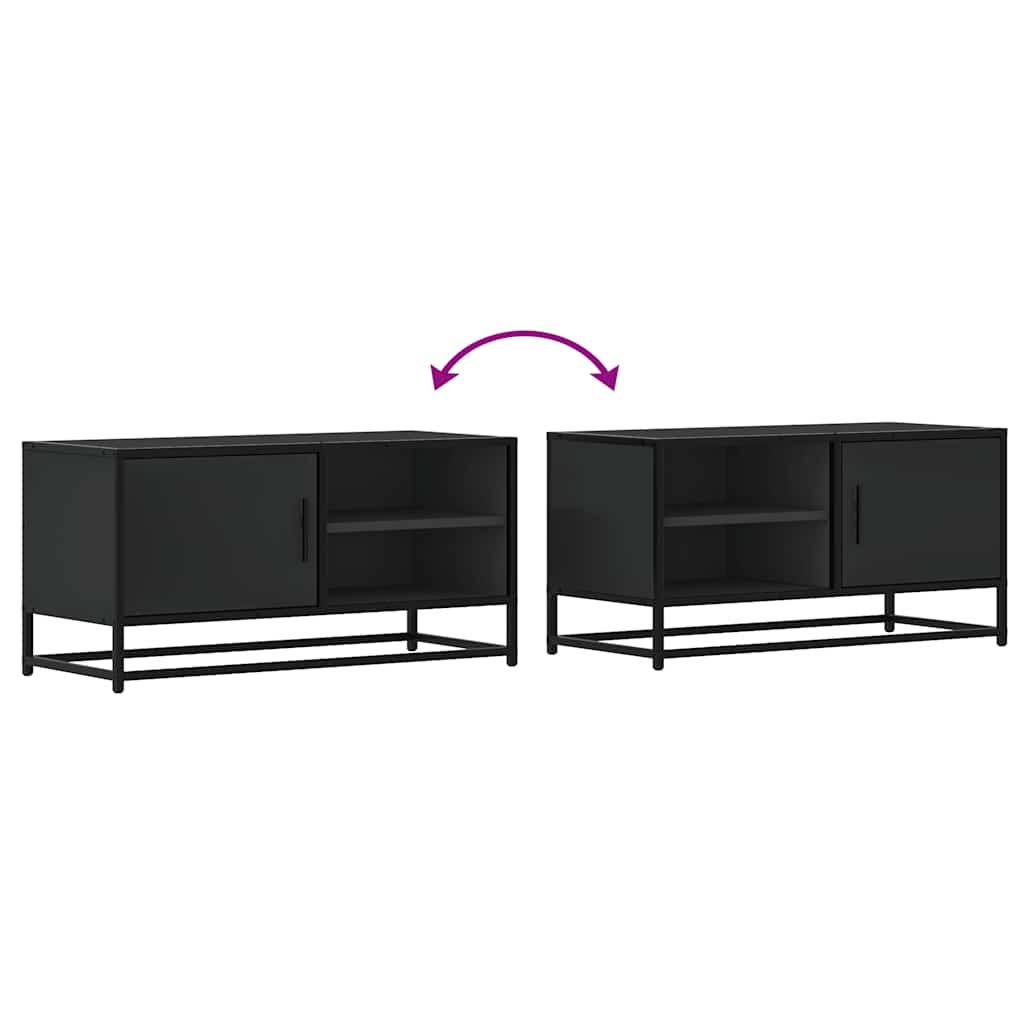TV Cabinet Black 80x34.5x40 cm Engineered Wood and Metal