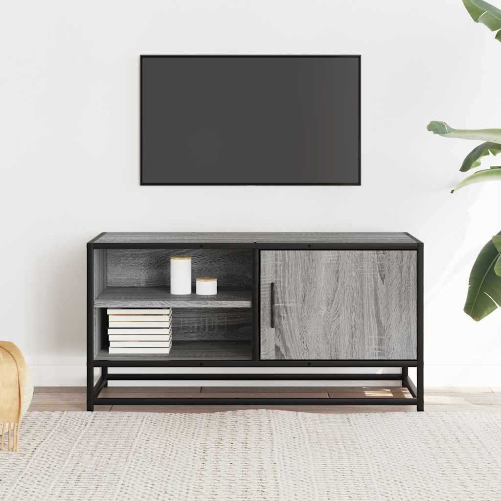 TV Cabinet Grey Sonoma 80x34.5x40 cm Engineered Wood and Metal
