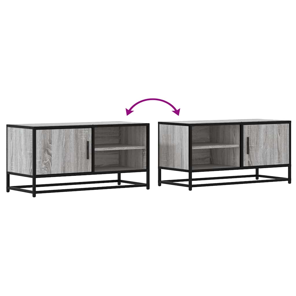 TV Cabinet Grey Sonoma 80x34.5x40 cm Engineered Wood and Metal