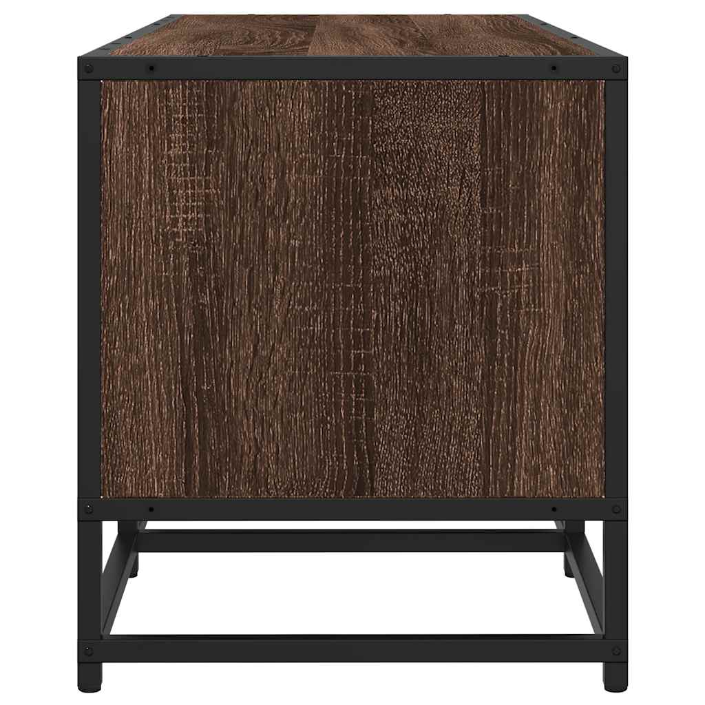 TV Cabinet Brown Oak 120x35x41 cm Engineered Wood and Metal