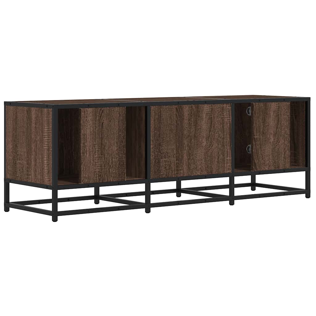 TV Cabinet Brown Oak 120x35x41 cm Engineered Wood and Metal