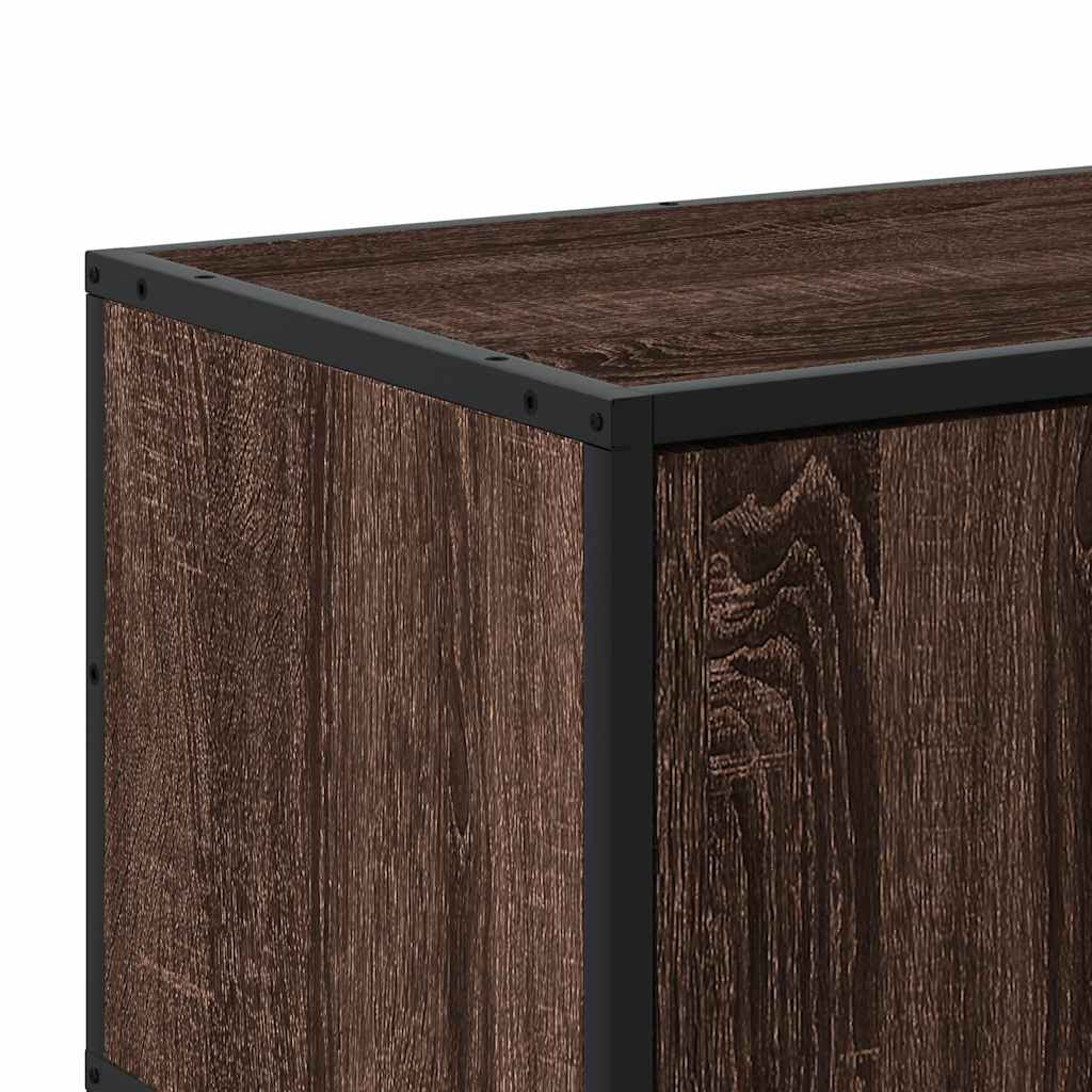 TV Cabinet Brown Oak 120x35x41 cm Engineered Wood and Metal