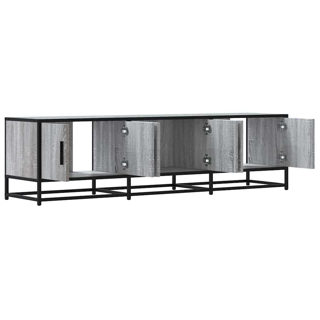 TV Cabinet Grey Sonoma 150x35x41 cm Engineered Wood and Metal