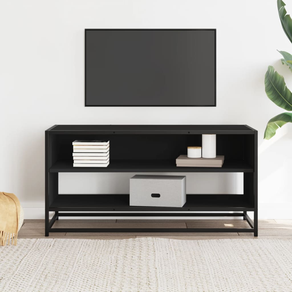 TV Cabinet Black 91x40x46 cm Engineered Wood and Metal