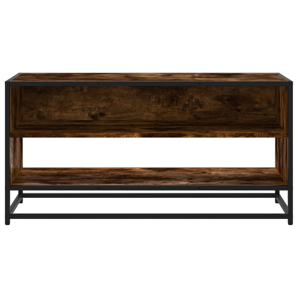 TV Cabinet Smoked Oak 91x40x46 cm Engineered Wood and Metal