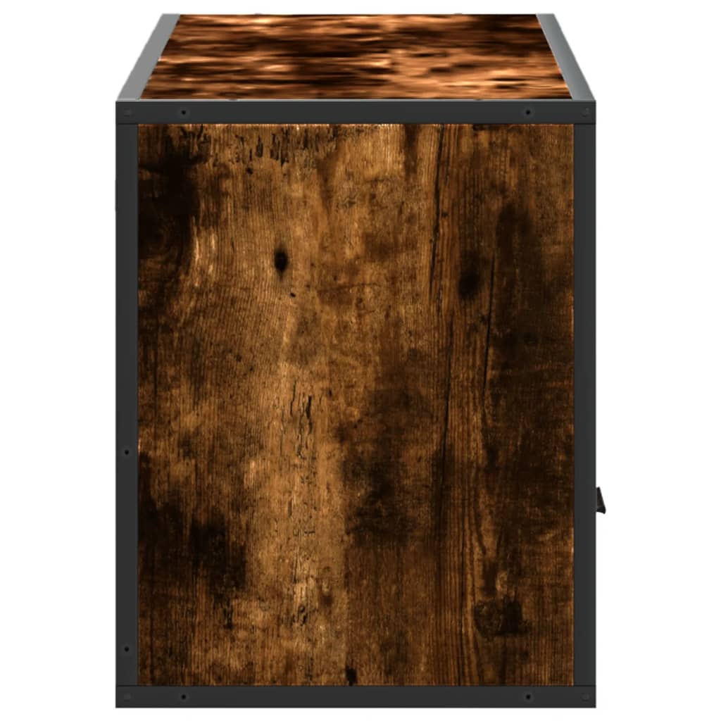 TV Cabinet Smoked Oak 100x31x39.5 cm Engineered Wood and Metal