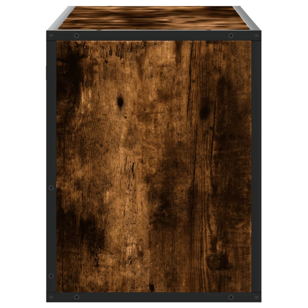TV Cabinet Smoked Oak 100x31x39.5 cm Engineered Wood and Metal