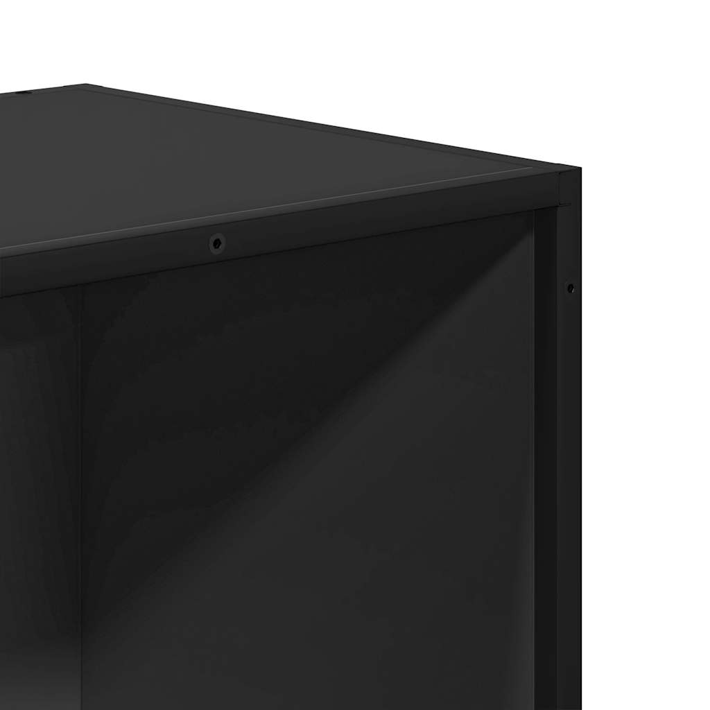 Book Cabinet Black 60x35x76 cm Engineered Wood