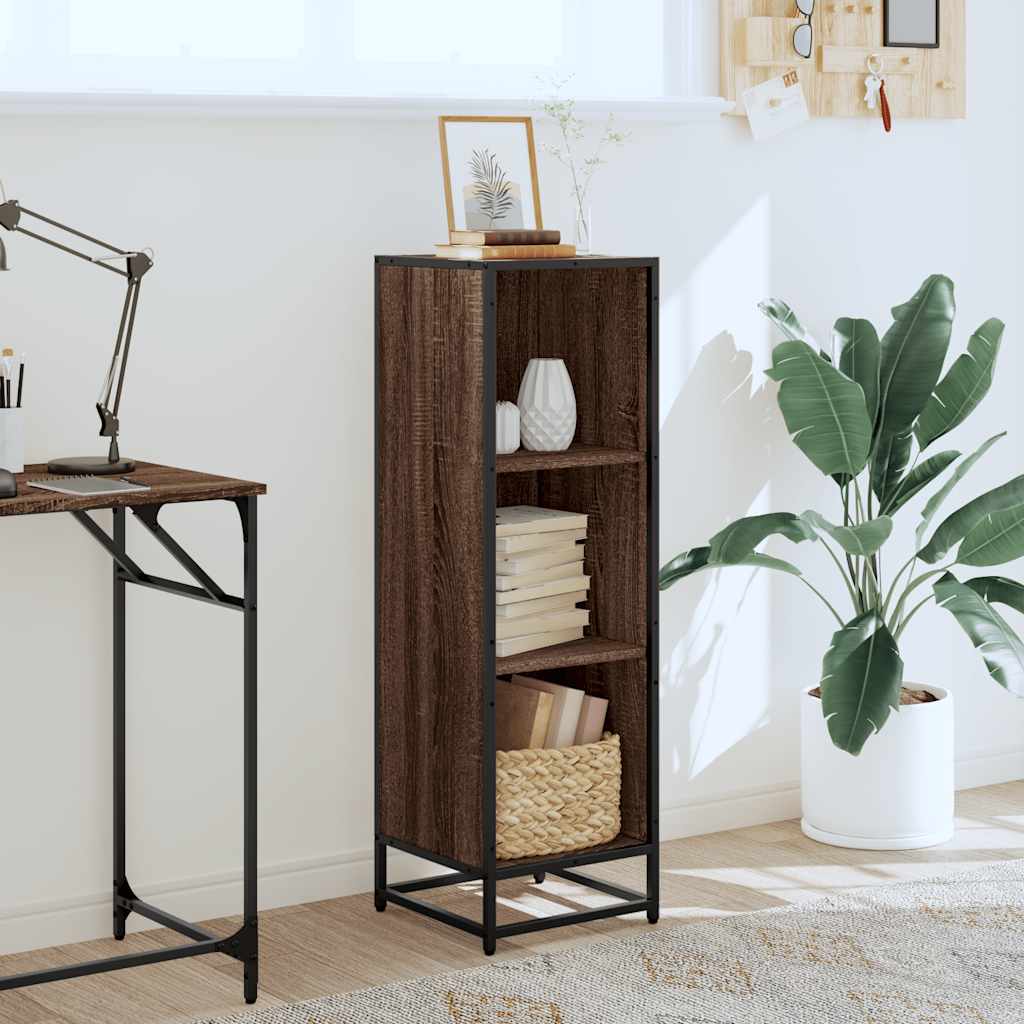 Book Cabinet Brown Oak 33.5x33x107.5 cm Engineered Wood