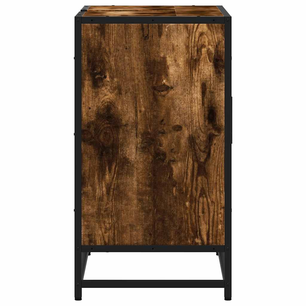Bathroom Sink Cabinet Smoked Oak 65x33x60 cm Engineered Wood