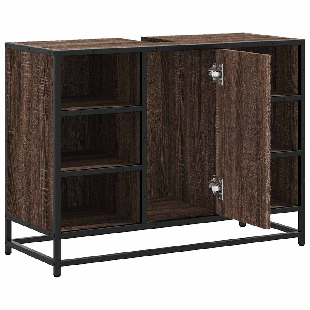 Bathroom Sink Cabinet Brown Oak 80x33x60 cm Engineered Wood