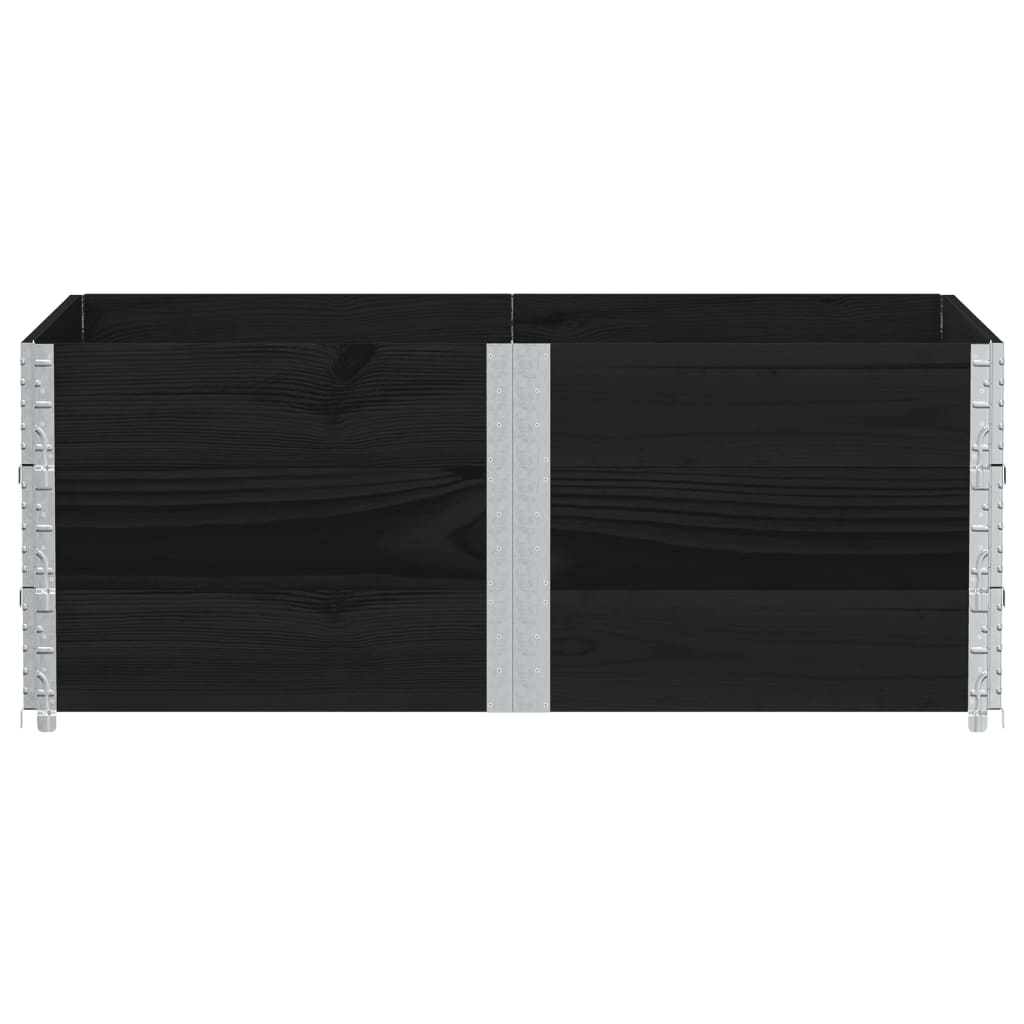 Pallet Collars 3 pcs Black 150x100 cm Solid Wood Pine