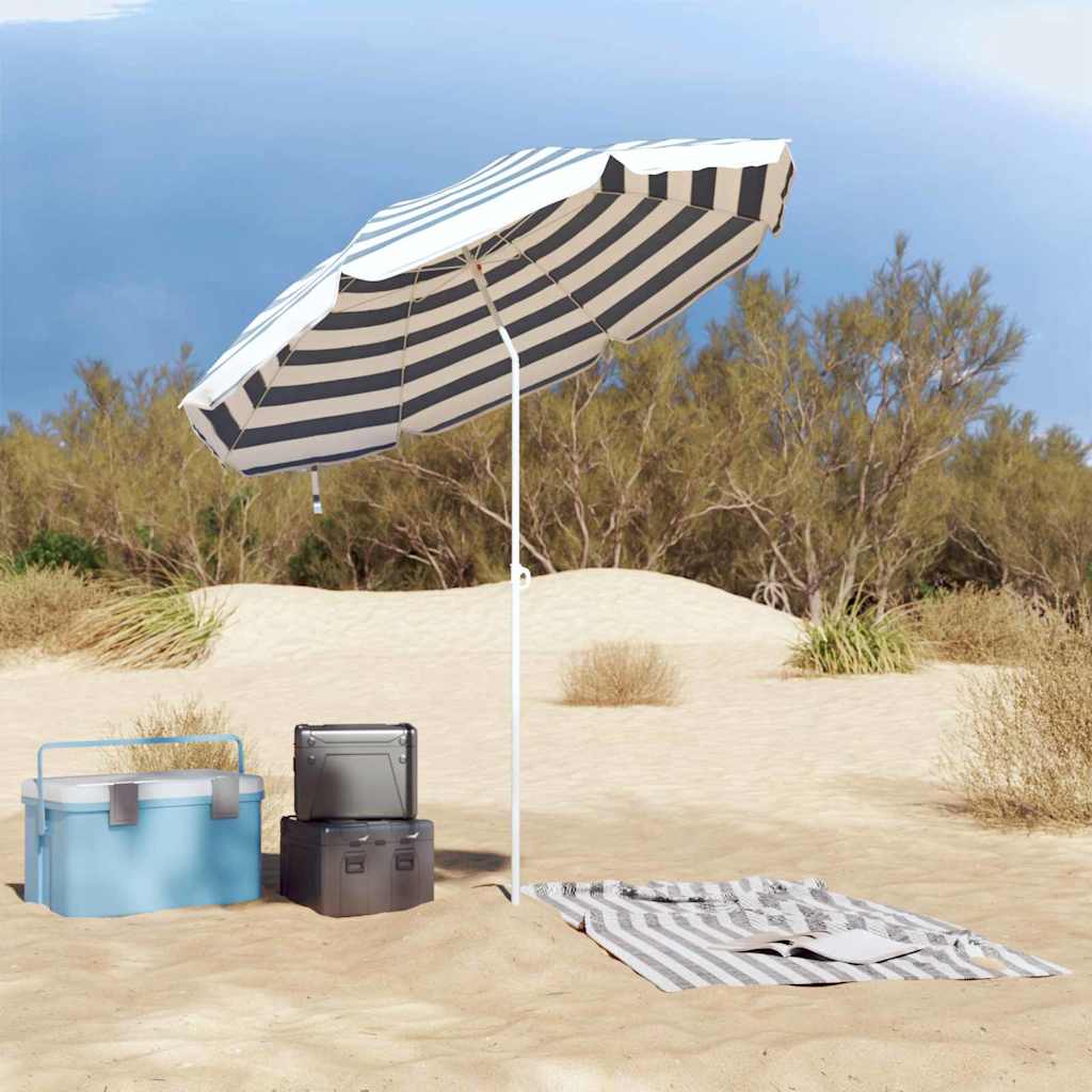 Beach Parasol Blue and white 161 x 193 cm Polyester