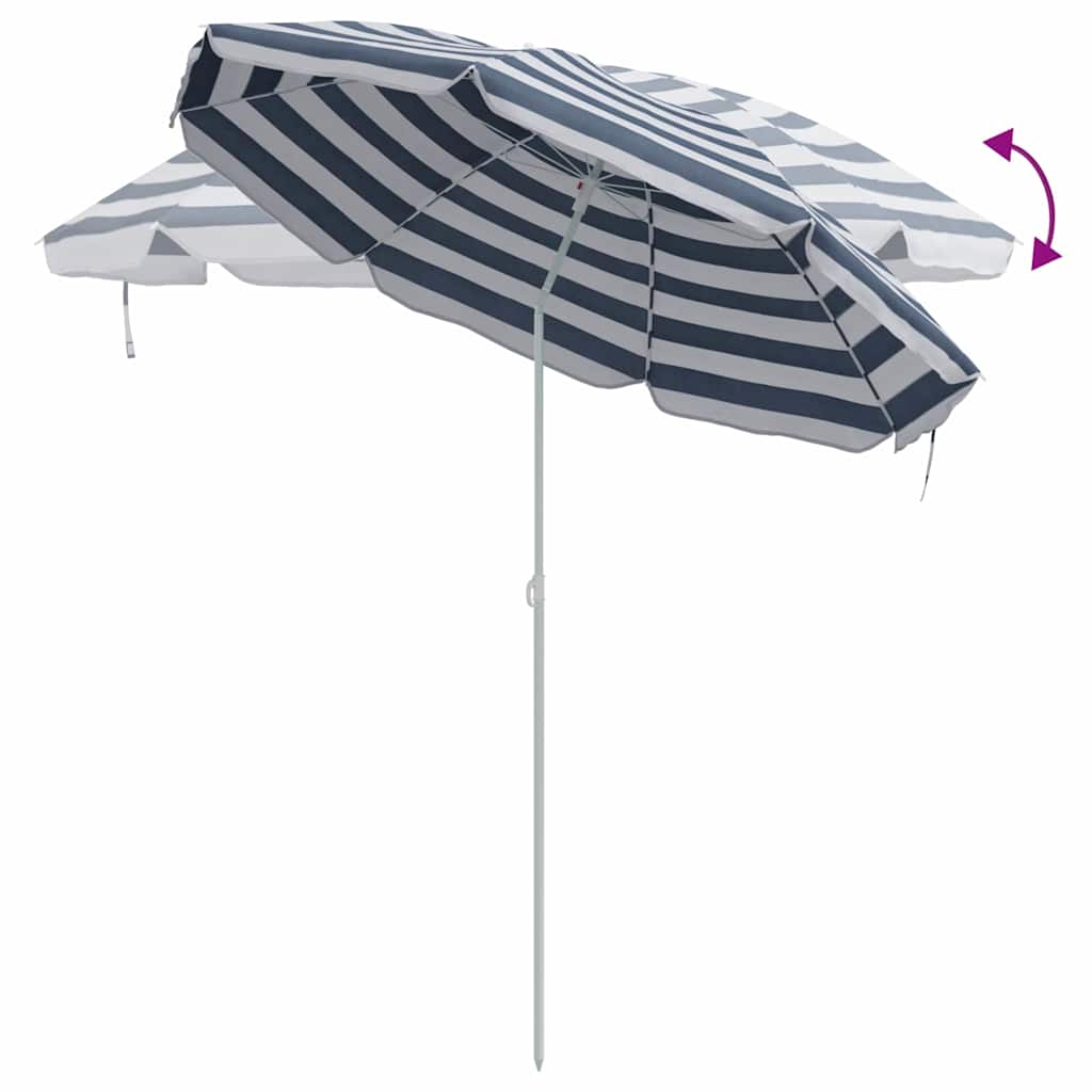 Beach Parasol Blue and white 161 x 193 cm Polyester