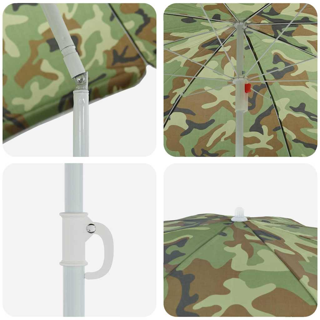 Beach Parasol Green 263 x 263 x 272 cm Polyester and Metal