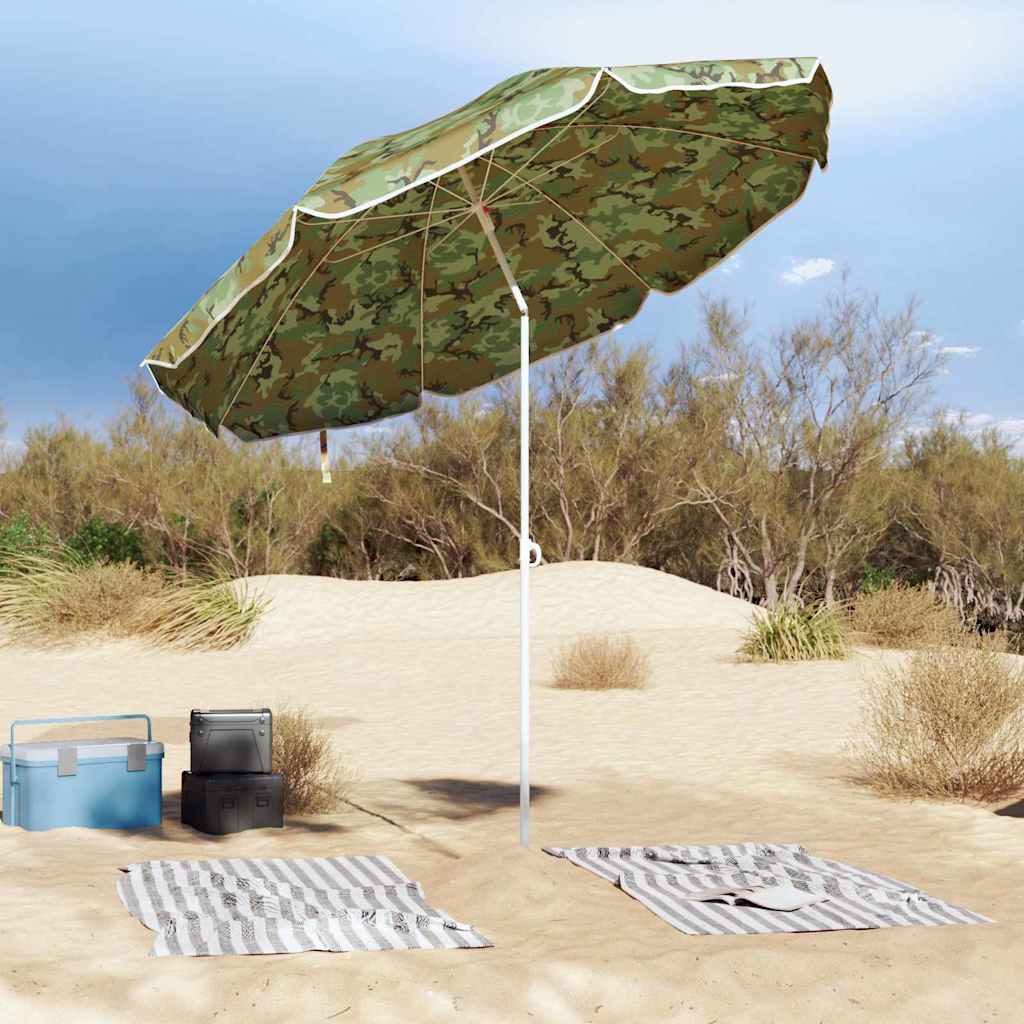 Beach Parasol Green 263 x 263 x 272 cm Polyester and Metal