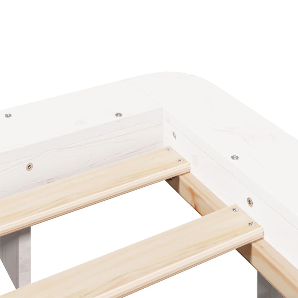 Bed Frame without Mattress White 120x200 cm Solid Wood Pine