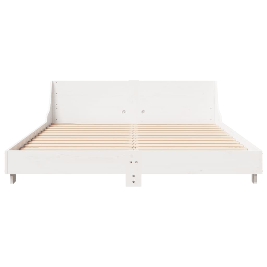Bed Frame without Mattress White 140x190 cm Solid Wood Pine