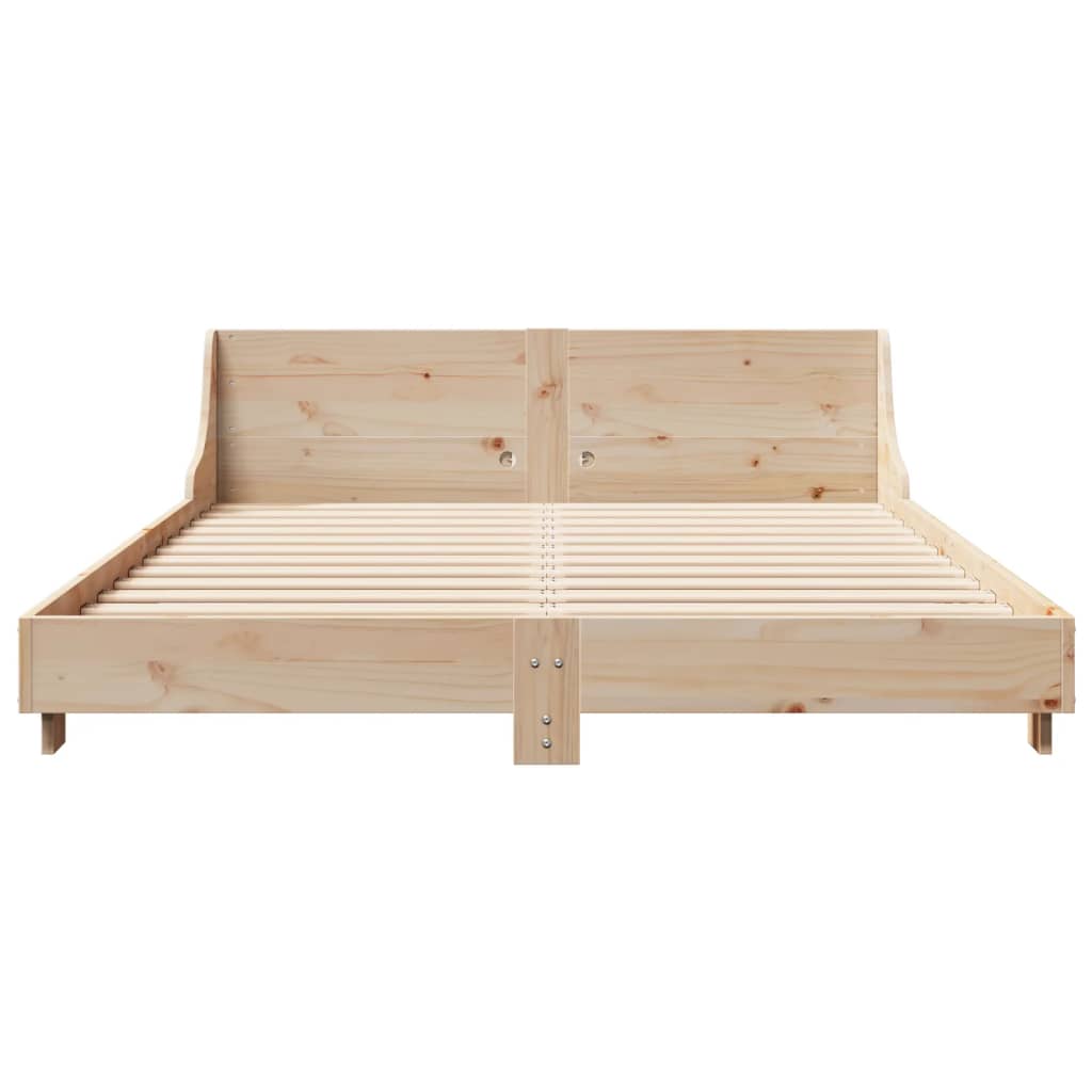 Bed Frame without Mattress 135x190 cm Double Solid Wood Pine