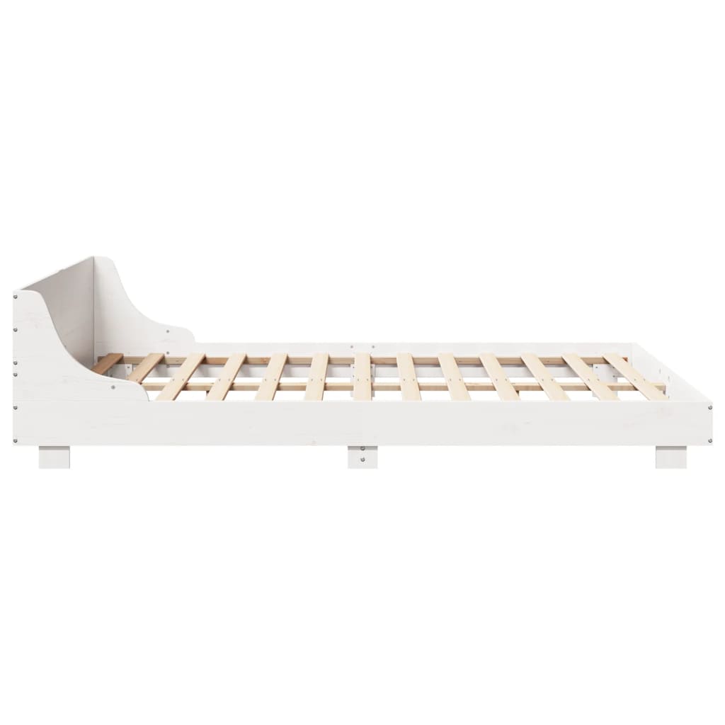 Bed Frame without Mattress White 120x190 cm Small Double Solid Wood Pine