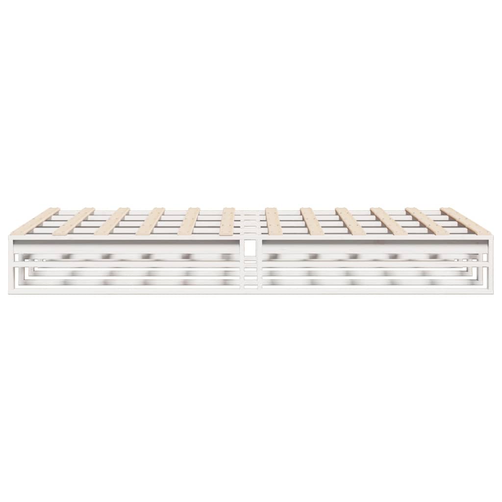 Bed Frame without Mattress White 120x200 cm Solid Wood Pine