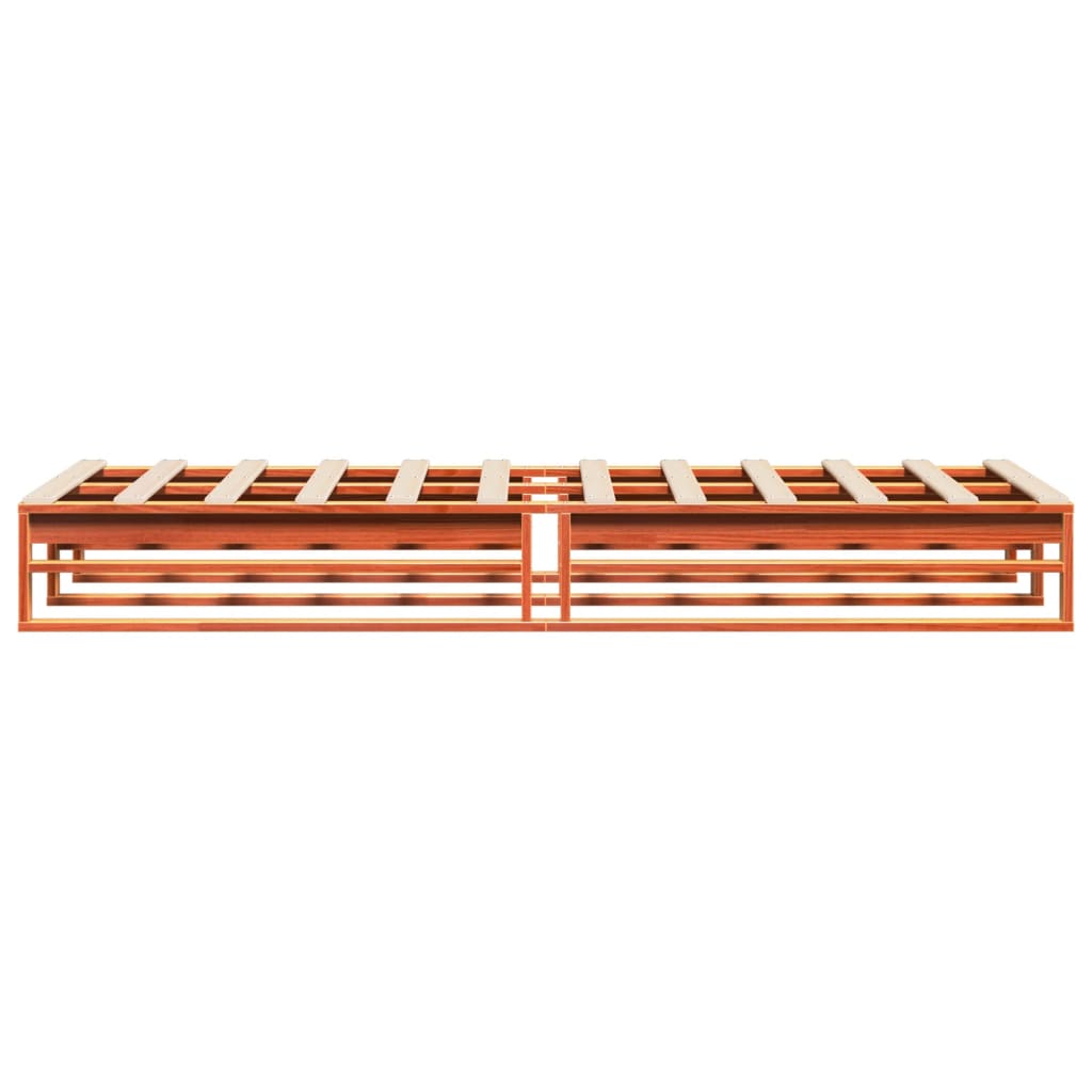 Bed Frame without Mattress Wax Brown 75x190 cm Small Single Solid Wood Pine