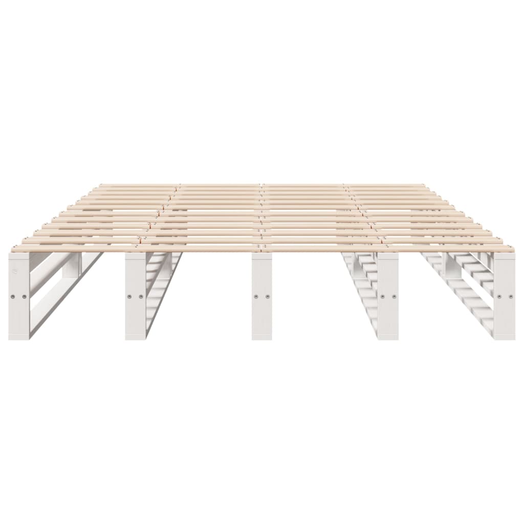 Bed Frame without Mattress White 120x190 cm Small Double Solid Wood Pine